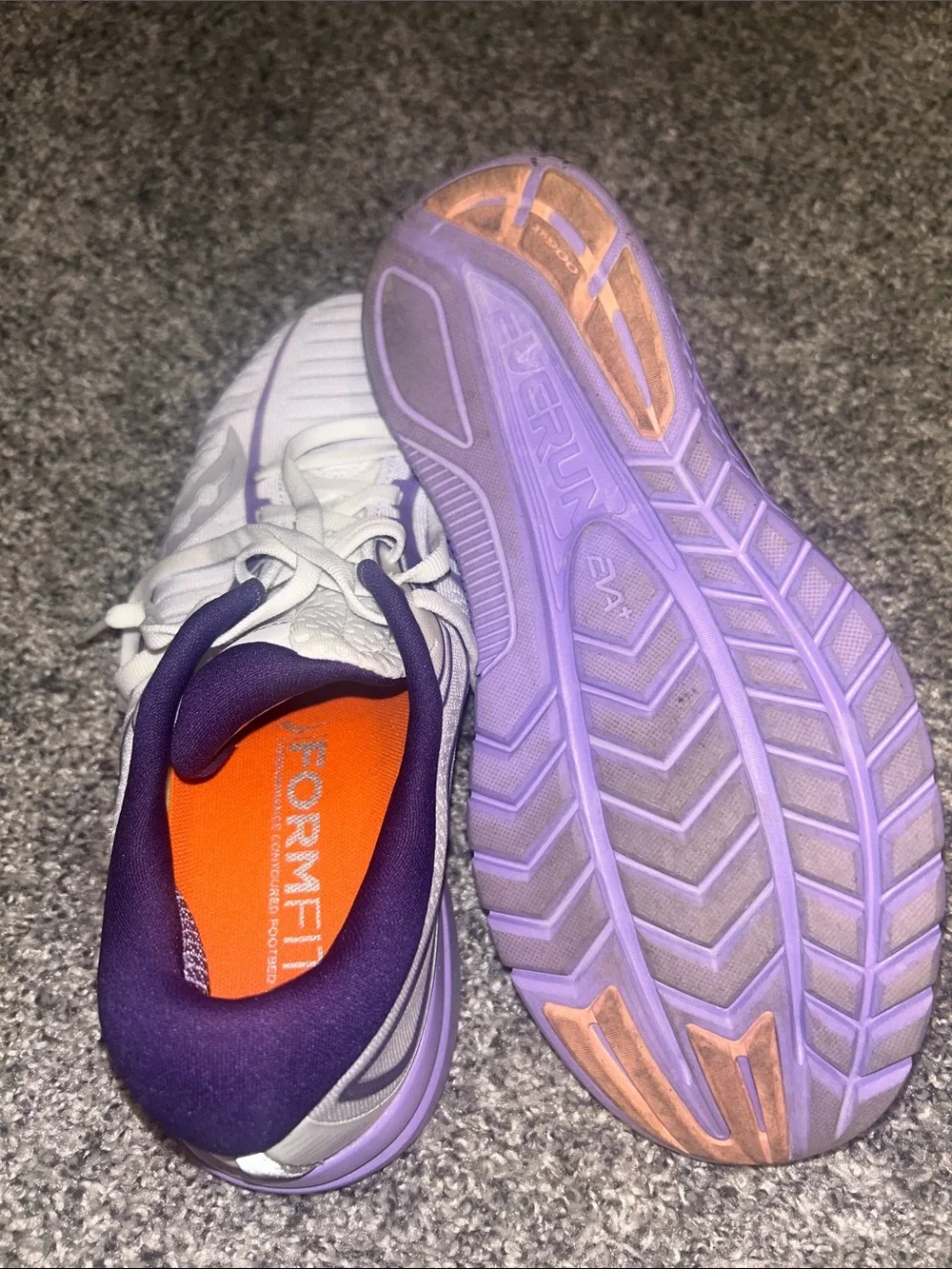 Saucony Women’s White and Purple Athletic Running Shoes